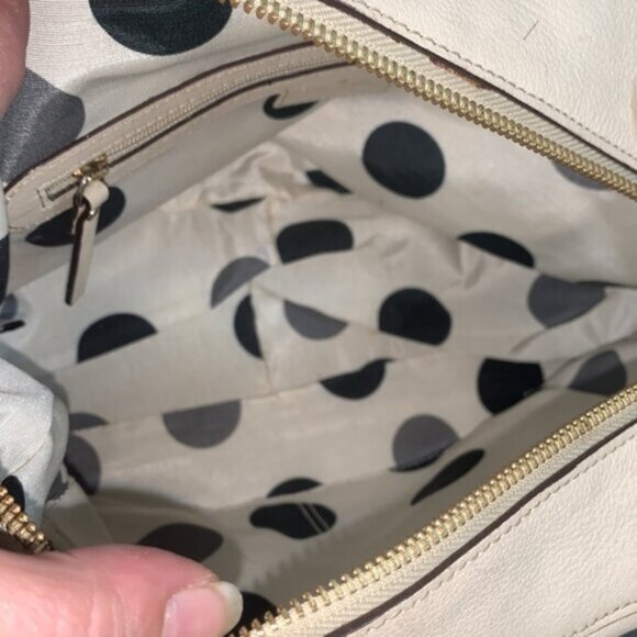 Kate Spade Chain Strap Satchel Shoulder Bag Purse Cream Leather PXRU2671-S363 - Picture 15 of 17